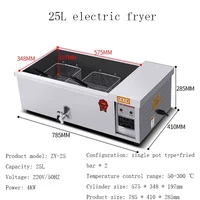 Household Double Cylinder Deep Fryer Electric French Fries Frying Machine 12L/25L Industrial Deep Fryer 2