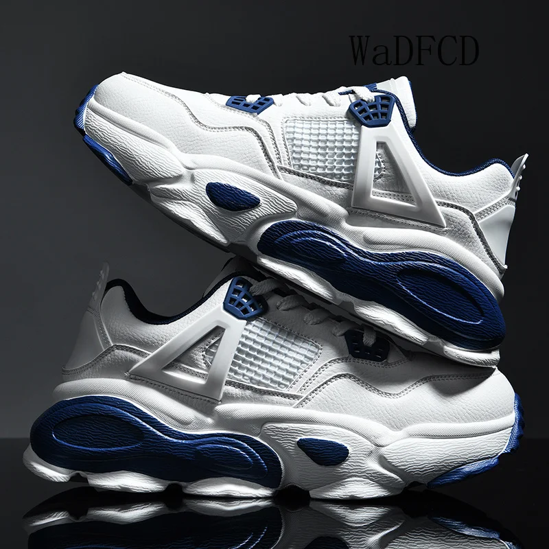 

Chunky Sneakers Men Fashion Casual Easy Matching Microfiber Leather Mesh Breathable Height Increased Flat Platform Running Shoes
