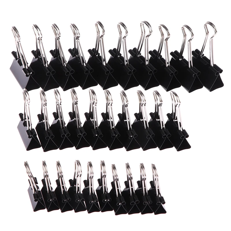 10pcs/lot Black Metal Binder Clips 19mm/ 25mm/ 32mm Notes Letter Paper Clip Office Supplies Binding Securing Clips 12pcs 25mm binder clip office supplies stationery black metal paper clips financial binder clips for daily use（black）