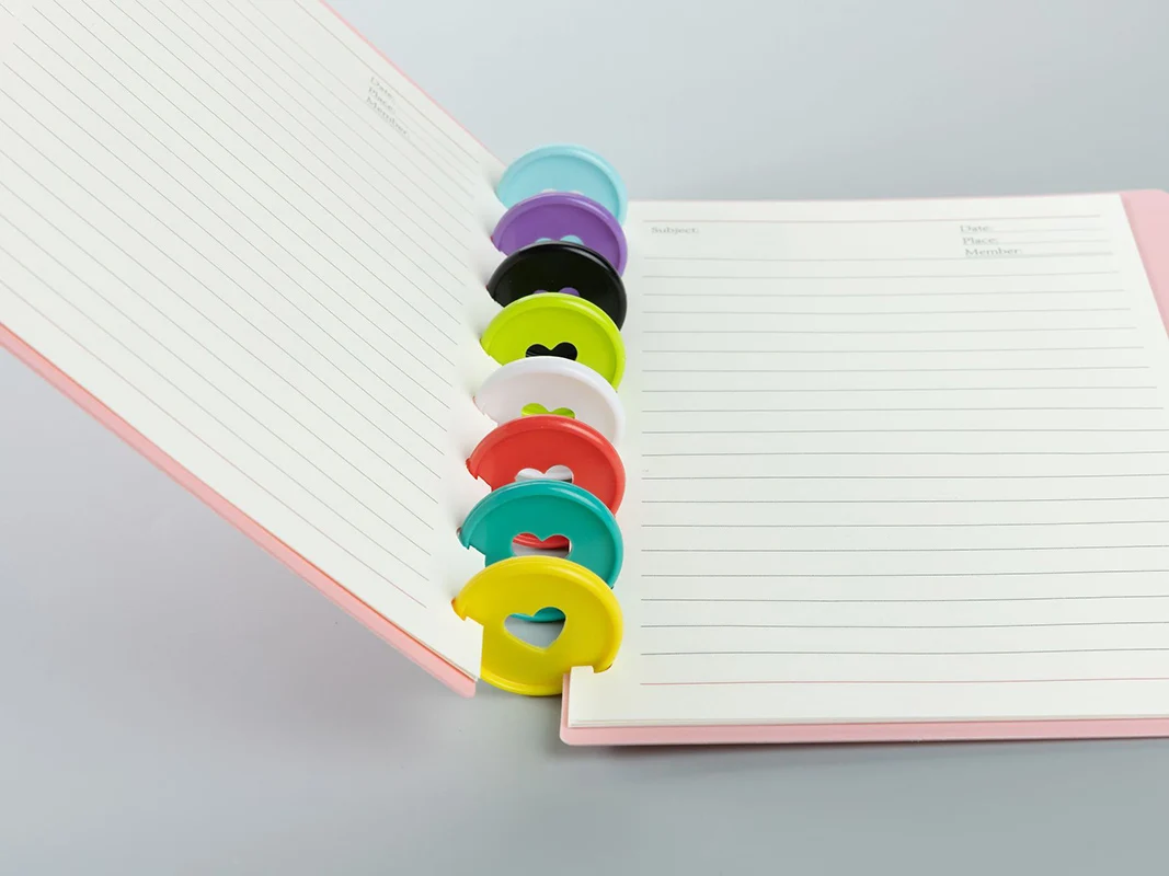 100Pcs 28mm Loose-leaf Plastic Binding Ring Mushroom Button for Kid A4 A5 A6 Paper Notebook Stationery Office Supplie