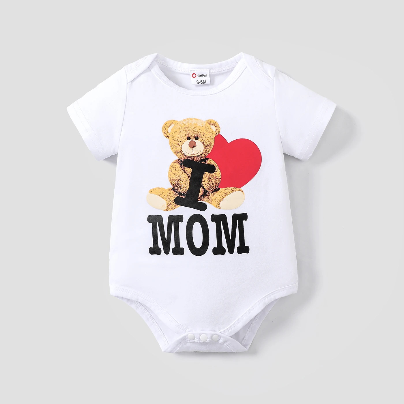 

PatPat Baby Boy/Girl 95% Cotton Short-sleeve Bear & Letter Print Romper