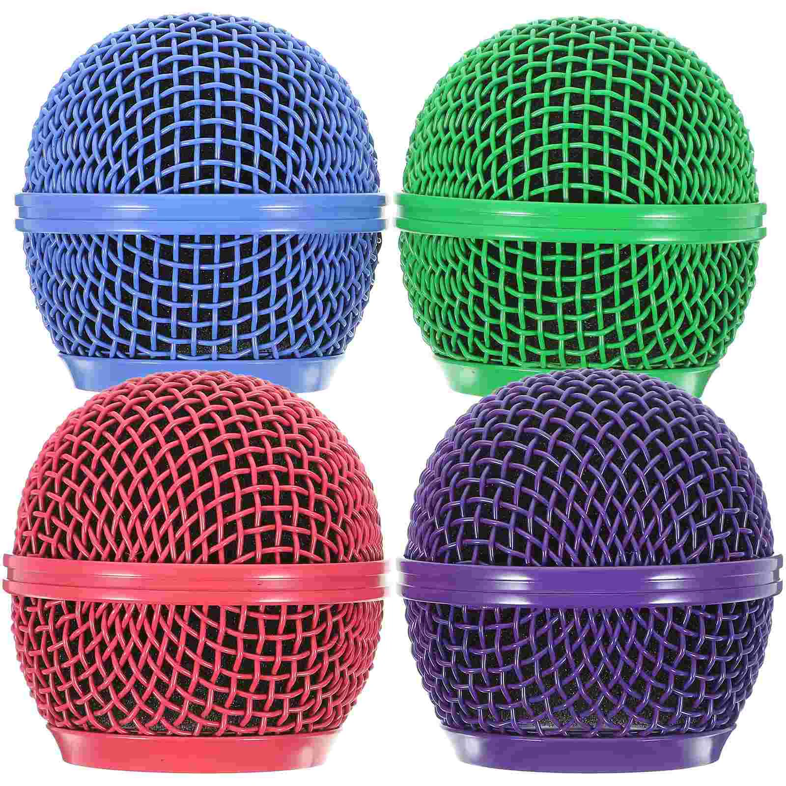 

4 Pcs Microphone Grille Mesh Head Accessories Cordless Parts Cover Metal Wireless Supplies