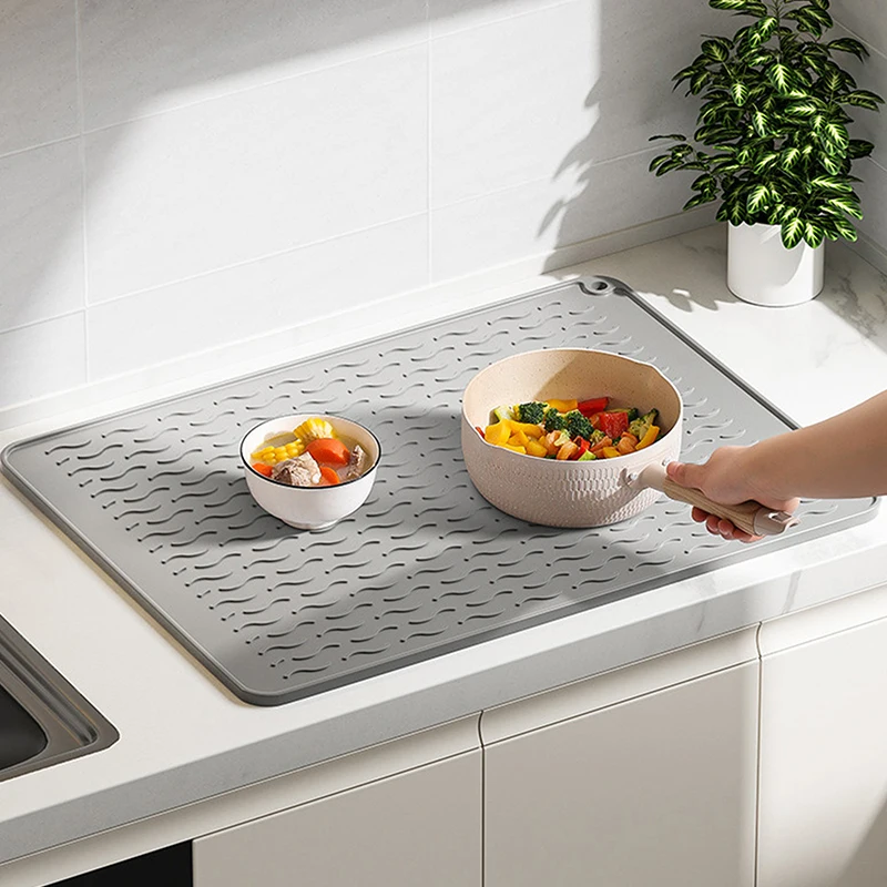 Tappetino Drenante In Silicone Per Lavello Da Cucina 45 Cm Con Inclinazione 5° – Scolapiatti Antimacchia - 4