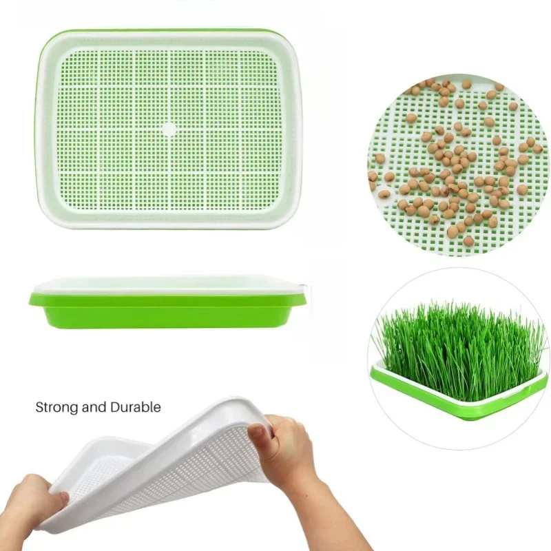 Microgreens sprouting tray with lid Double Layer Grass Germination Nursery Pot Grow Basket Hydroponics Microgreens Plate Tool