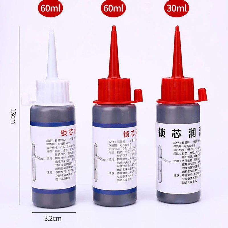 1PC Natural Lock Core Multi Purpose Household Lubricant For Door Lock Core Window Guides Keys 60ml Graphite Powder Lubricant