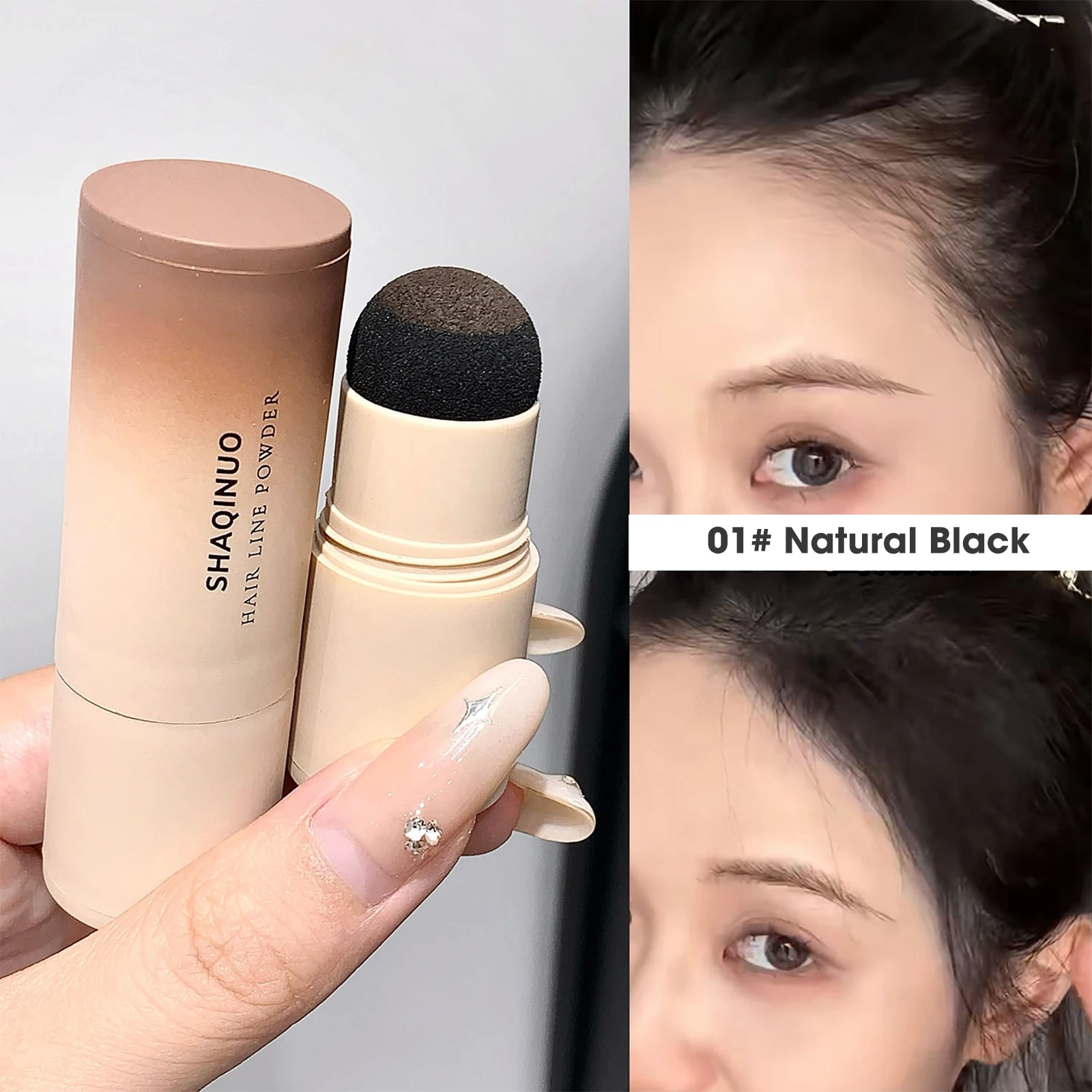 Long-lasting Hairline Powder Stick Waterproof Cover Hair Concealer Repair Fill Hairline Shadow Pen Natural Hairline-enhanced