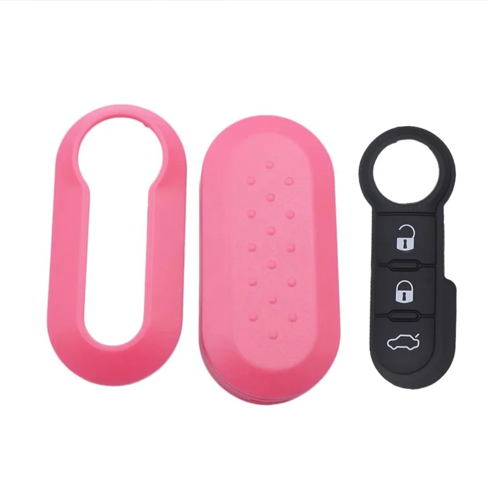 Enhanced Remote Flip Key Shell Case with 3-Button Rubber Pad