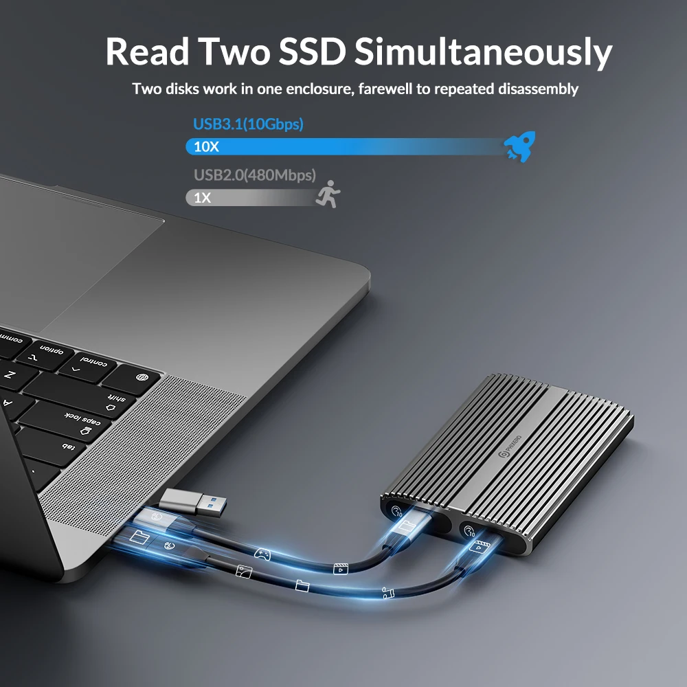 PHIXERO     M.2 NVMe 2bay SSD Ŭ, 10Gbps Ÿ ӵ Ʈ 3,  ư ȣȯ 