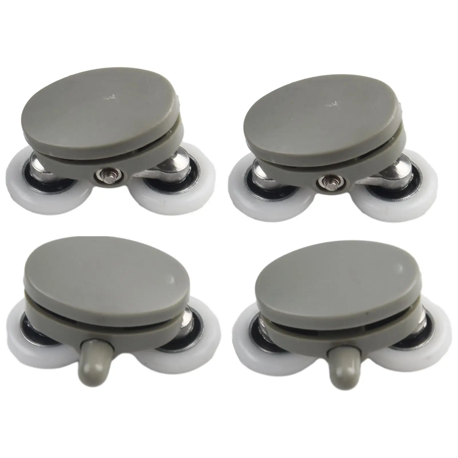 

4pc Twin Butterfly Shower Door Top Bottom Rollers Runner Wheels Zinc Alloy Double Shower Door Roller Replacement 19/23/25/27mm