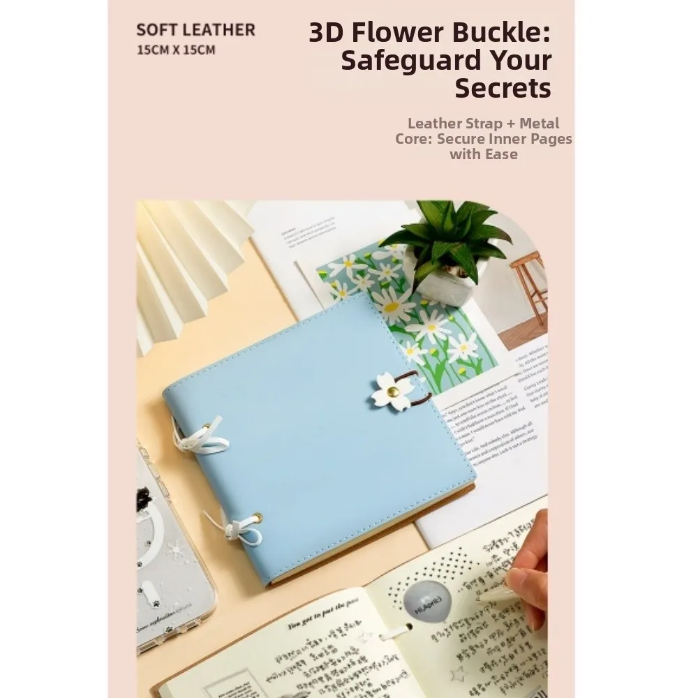 240페이지 6x6인치 스크랩북, 기념적인 분위기 있는 귀여운 독점 사진 앨범, 꽃무늬 PU, 창의적인 수제 선물