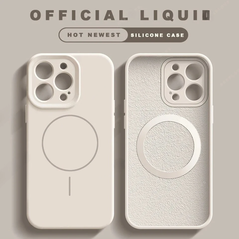 Liquid Silicone Magnetic Phone Case with Lanyard and Magsafe Charging Capability