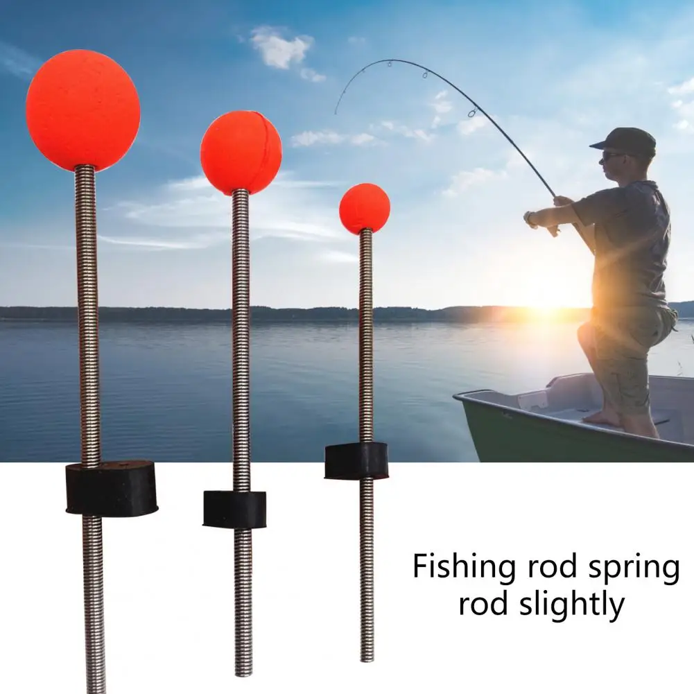 Fishing Rod Pole Tips Portable Easy to Use Red Outdoor Ice Fishing Pole Spring Ball Tips No Deformation
