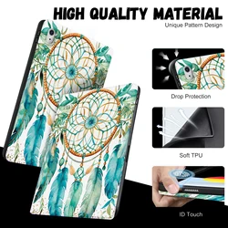 Green Dreamcatcher Boho Tablet Cover - Smart Protective Adjustable Case - iPad (A16) 11 - inch (Green Dreamcatcher)