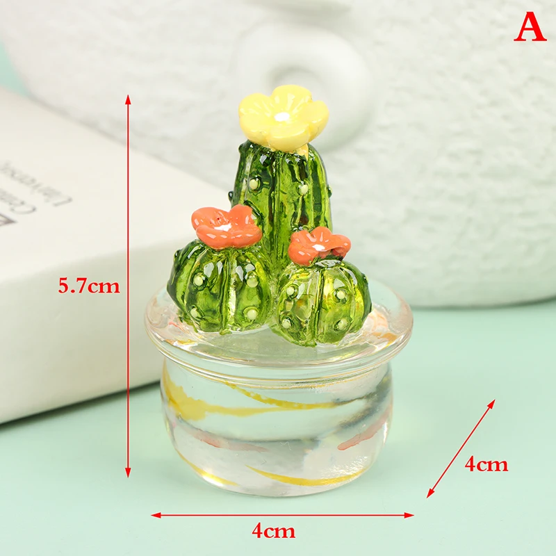 Simulation créative d'amour Cactus, 4 pièces, décoration de voiture en  résine, plante en pot, bonsaï - AliExpress