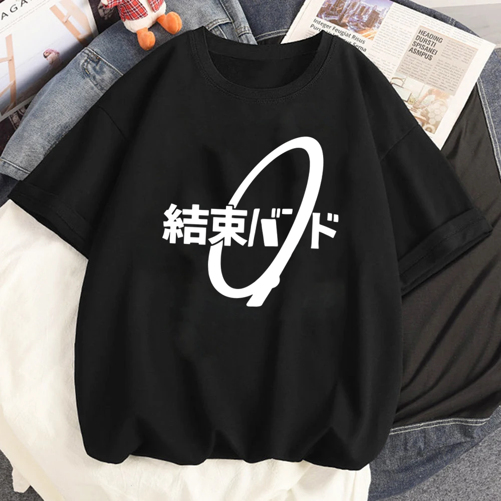 トップス yushokobayashi checktshirt New Anime BOCCHI THE ROCK! Hitori Bocchi T-shirt Women Funny