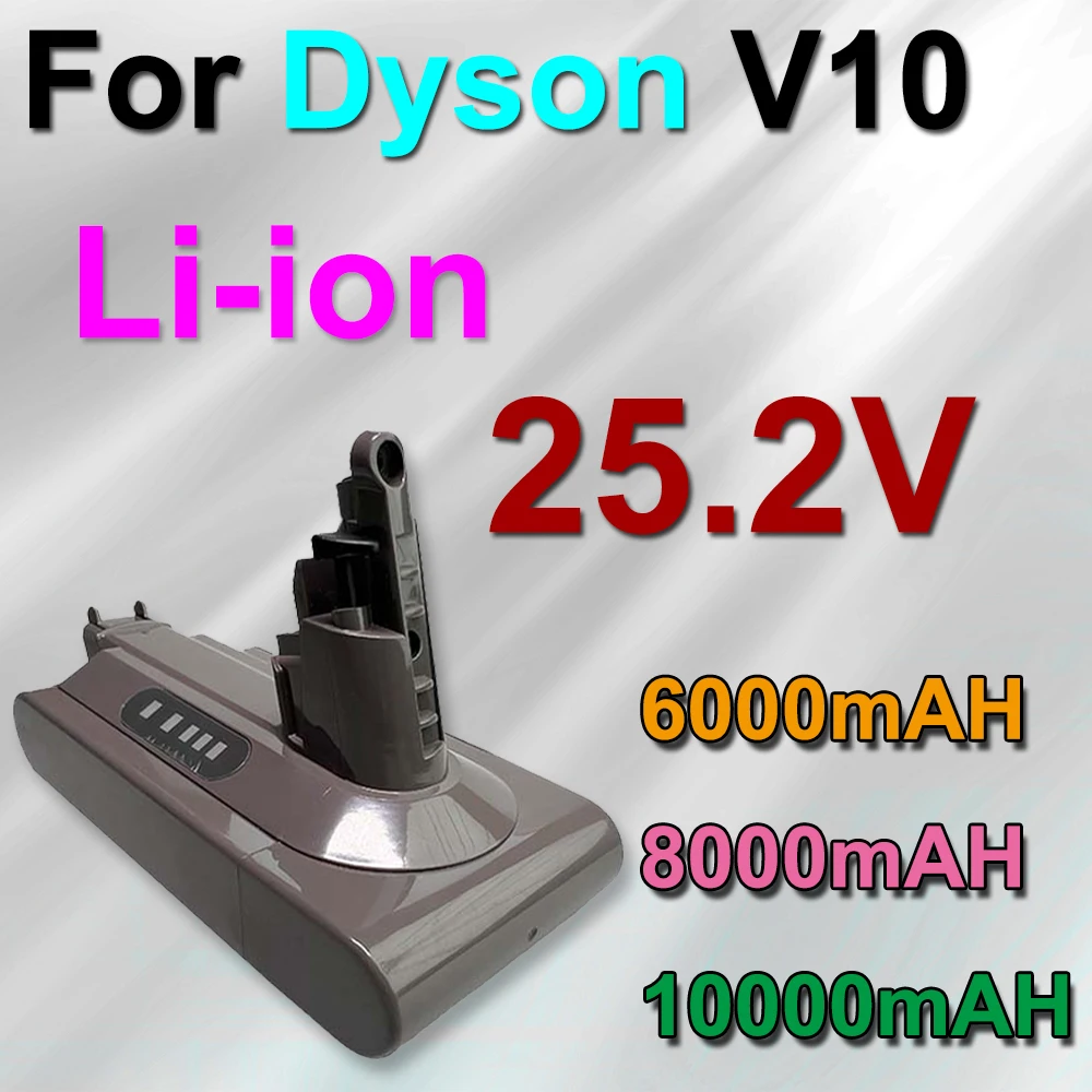 

25.2V 6000/8000/10000mAh Replacement Battery for Dyson V10 Absolute Cord-Free Vacuum Handheld Vacuum Cleaner Dyson V10 Battery