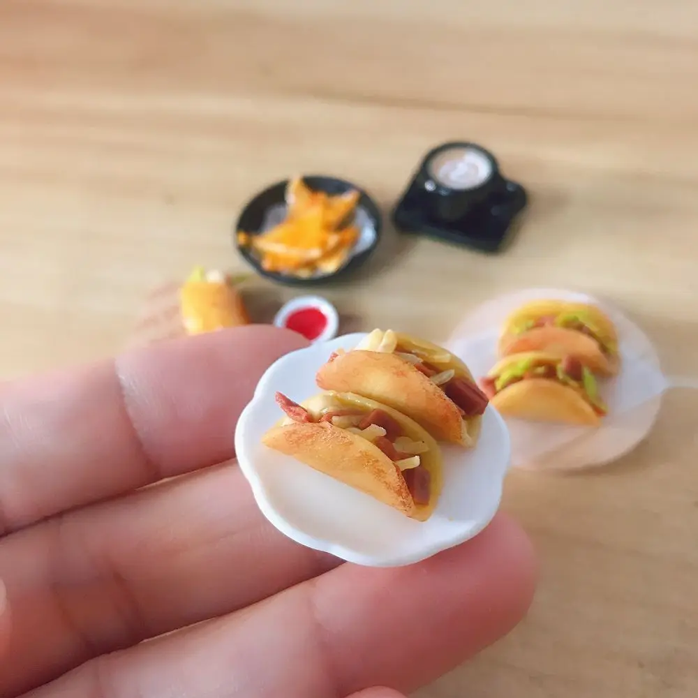 1/12 Scale Dollhouse Miniature tacos Baking burrito for Blyth OB11 BJD Doll House Kitchen Play Toys Accessories 3