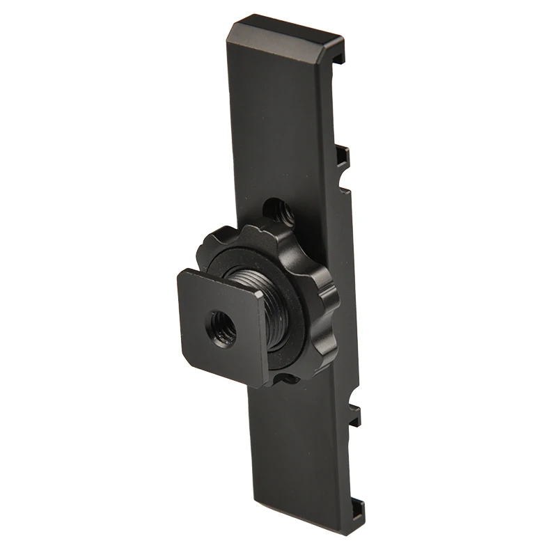 Dual Hot Shoe Bracket Splitter Universal Self-contained Cable Slot One-piece Molding 1/4 Threaded Hole Aluminum Alloy Portable