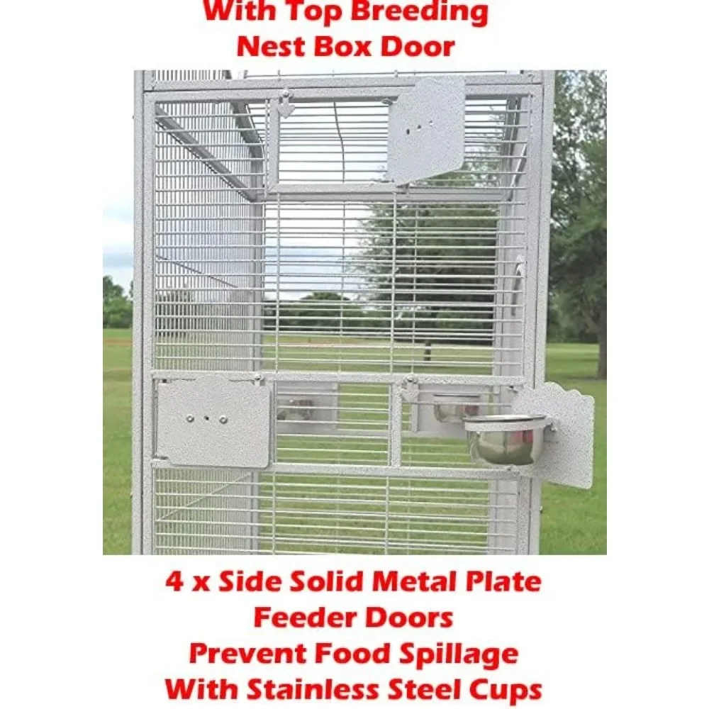Large Stylish Play Dome Top Durable Wrought Iron Bird Parrot Parttot Finch Macaw Cockatoo Cage Including Stand