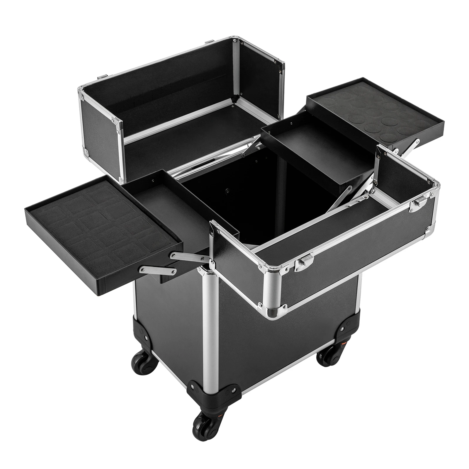Description Picture 5 of itemCosmetics Makeup Beauty Nail Salon Hairdresser Trolley Case Rolling Makeup Train Case Large Cosmetic Trolley Organized