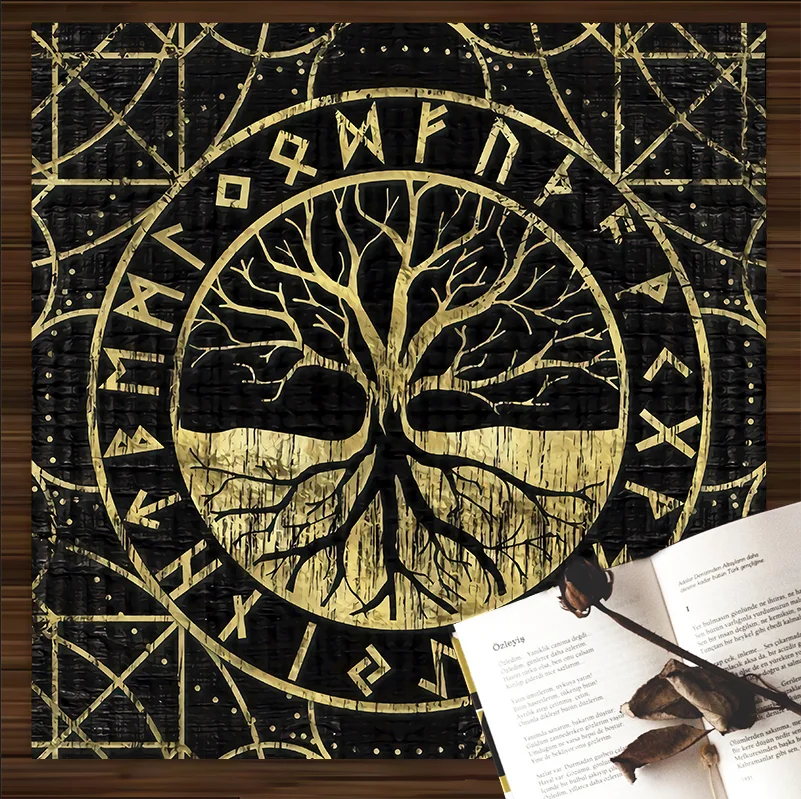 Home Decor tree of life tarot card tablecloth altar cloth pagan pendulum witchcraft astrology oracle mat for room 85x85
