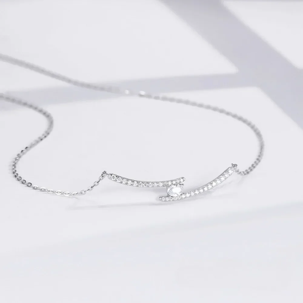 

925 Sterling Silver Necklace for Women Neck Chain Luxury Brand High Quality Fine Jewelry Mossanite Long Pendant Best Selling