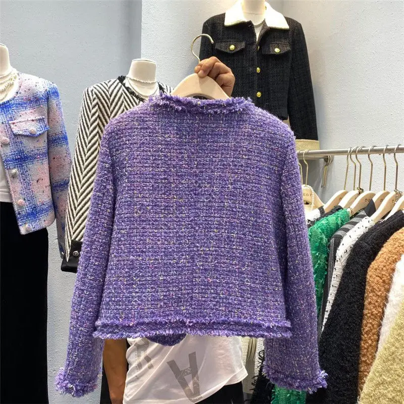 Fashion Casual Wool Jackets Women's Outwear 2023 Autumn Winter Y2k Tweed Coats Long Sleeve Thicken Warm Woolen Jacket Casaco