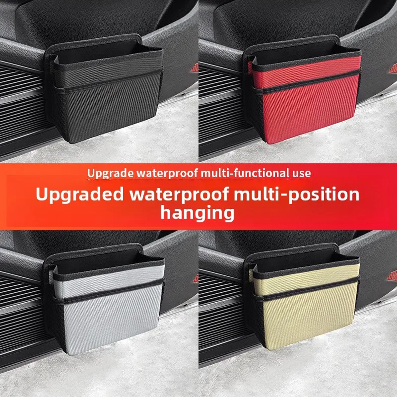 Universal Hanging Car Door Trash Can with Lid - Compact Vehicle Storage Organizer