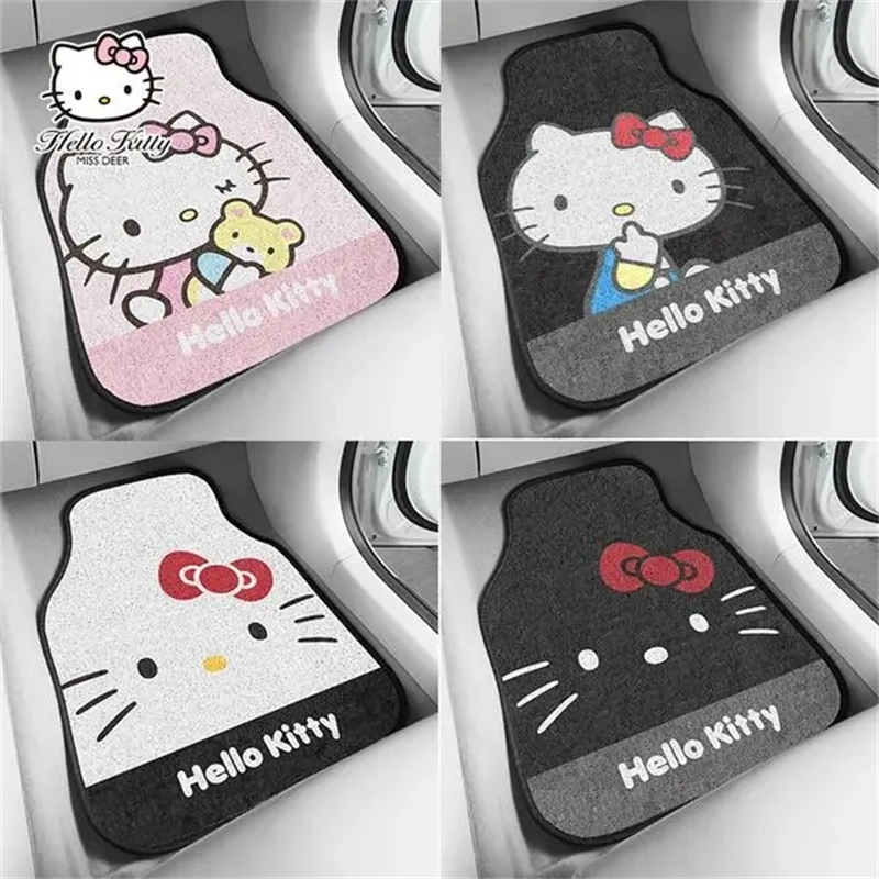 

Sanrio Kawaii Hello Kitty Car Mats Cartoon Monolithic Universal Car Carpet Foot Anti-slip Protection Mat Floor Mat Auto Parts