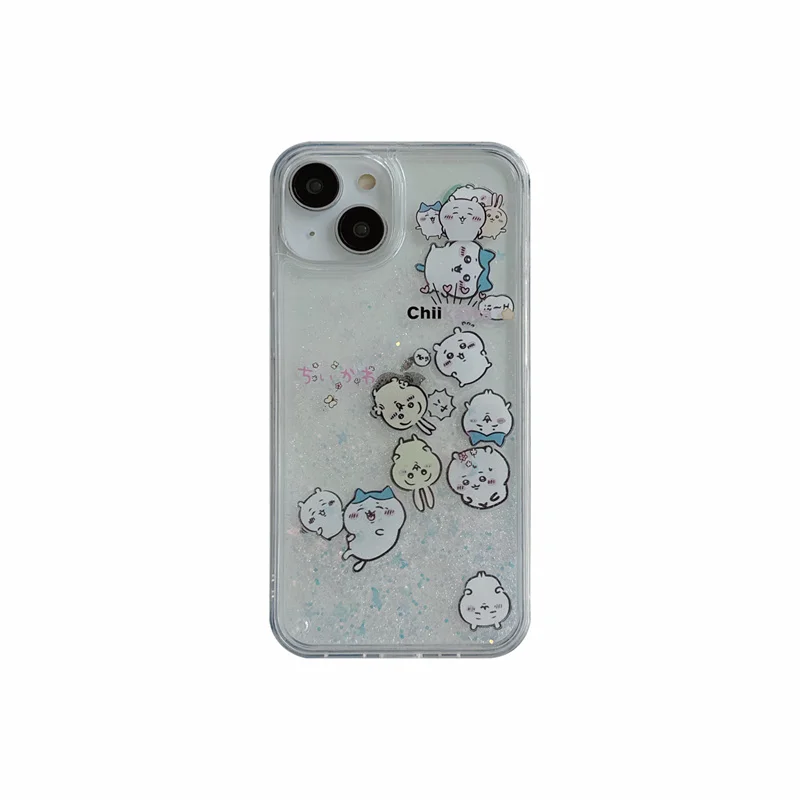 Kawaii Anime Glitter Quicksand Liquid Phone Case - Clear Decorative Hard Shell Cover