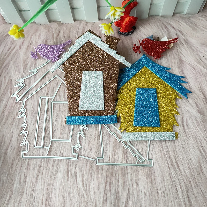 

New 2 Pcs The House metal cutting die mould scrapbook decoration embossed photo album decoration card making DIY big handicrafts
