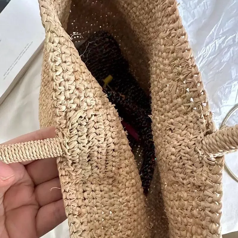 Casual Large Capacity Straw Tote Bag Designer Lafite Women Handbags Handmade Woven Summer Beach Bag Big Shopper Purses 2025