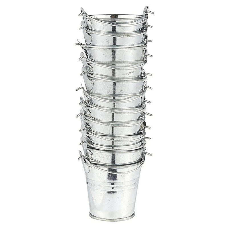 

60Pcs Mini Metal Bucket Portable Flower Pot Vases Planters Lovely Candy Box For Wedding Party Home Decoration
