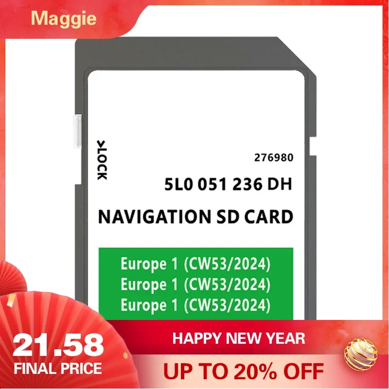 Per Skoda Amundsen 2 Sat Nav Sd Card 32Gb Europa Uk 2024 Mappe Di Navigazione 5L0051236Dh
