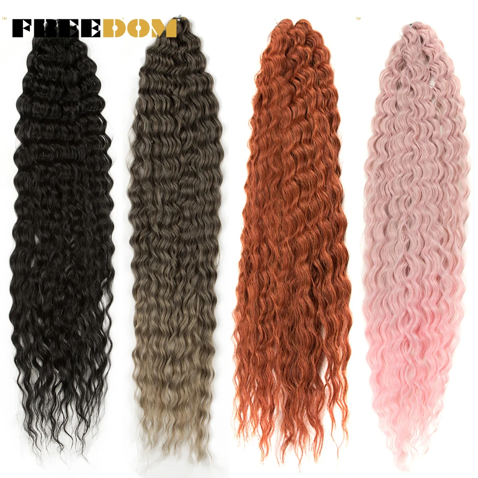 Freedom Synthetic Water Wave Hair 30 Inch Long Deep Curly Twist Crochet Hair  Ombre Ginger Goddess Braids Hair Wavy Extensions - Synthetic Braiding Hair(for  Black) - AliExpress