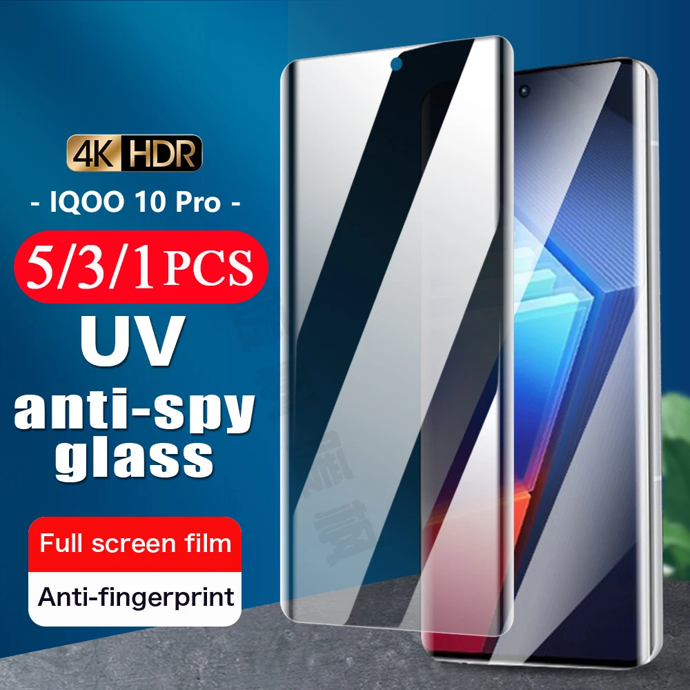 

5/3/1 шт. ЧЕХОЛ ДЛЯ vivo iQOO 9 10 Pro 11 УФ противошпионское закаленное стекло Защита для экрана iQOO 8 pro УФ защитная пленка для конфиденциальности
