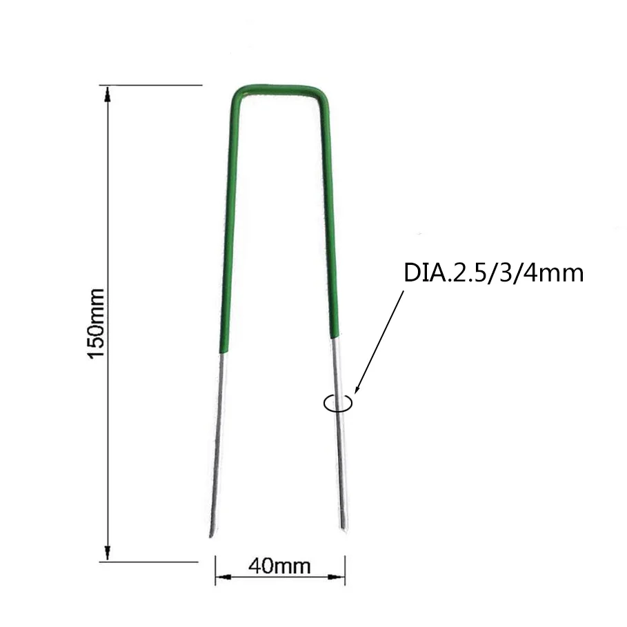 Garden Netting Fixed Pegs Stake U-Shaped Nail Pins Pile Lawn Turf Anti-Bird Mesh Fixing garden staples