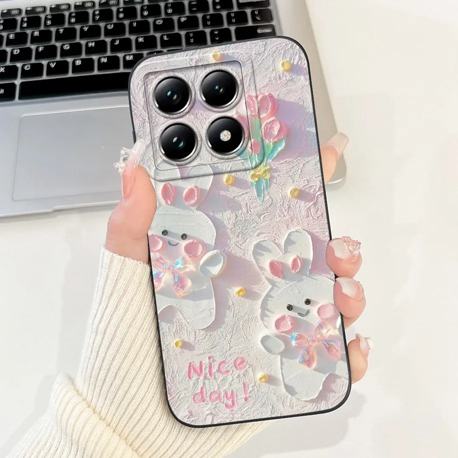 Popular Flower Design Soft Silicone Frosted Case with Camera Lens Protection