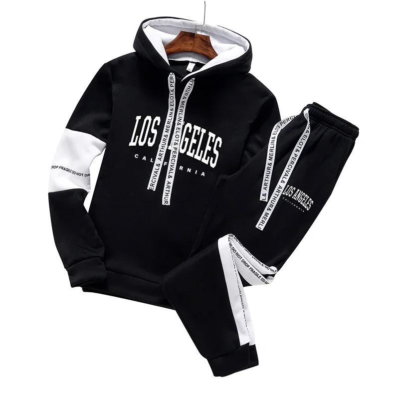 Men's Autumn Casual Sports Hooded Sweatshirts Jogging Suit