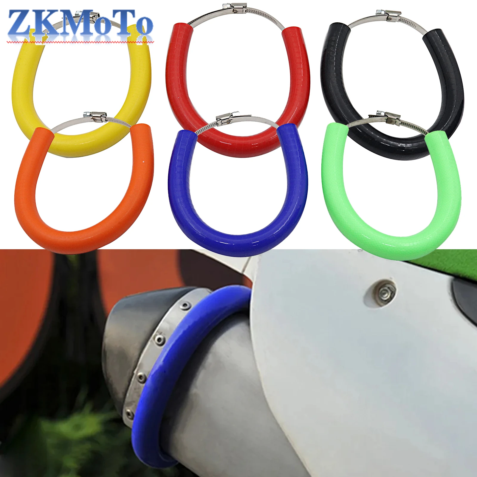 

Universal Motorcycle Oval Exhaust Protector Can Cover For KTM Dirt Bike Accessories Silicone Guard Anti-hot 250 350 450 500 CC