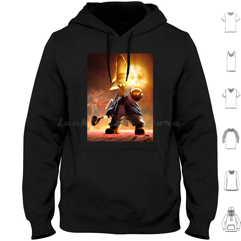 Vivi Final Fantasy Ix Felpa Con Cappuccio Cotone Manica Lunga Vivi Final Fantasy Ix Final Fantasy 9 Final Fantasy Ffix Ff9 Vivi Orunitia