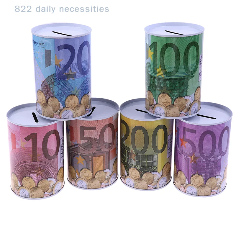 Cofrinho Cilíndrico Prático para Moedas em Euros e Dólares_voghion.com