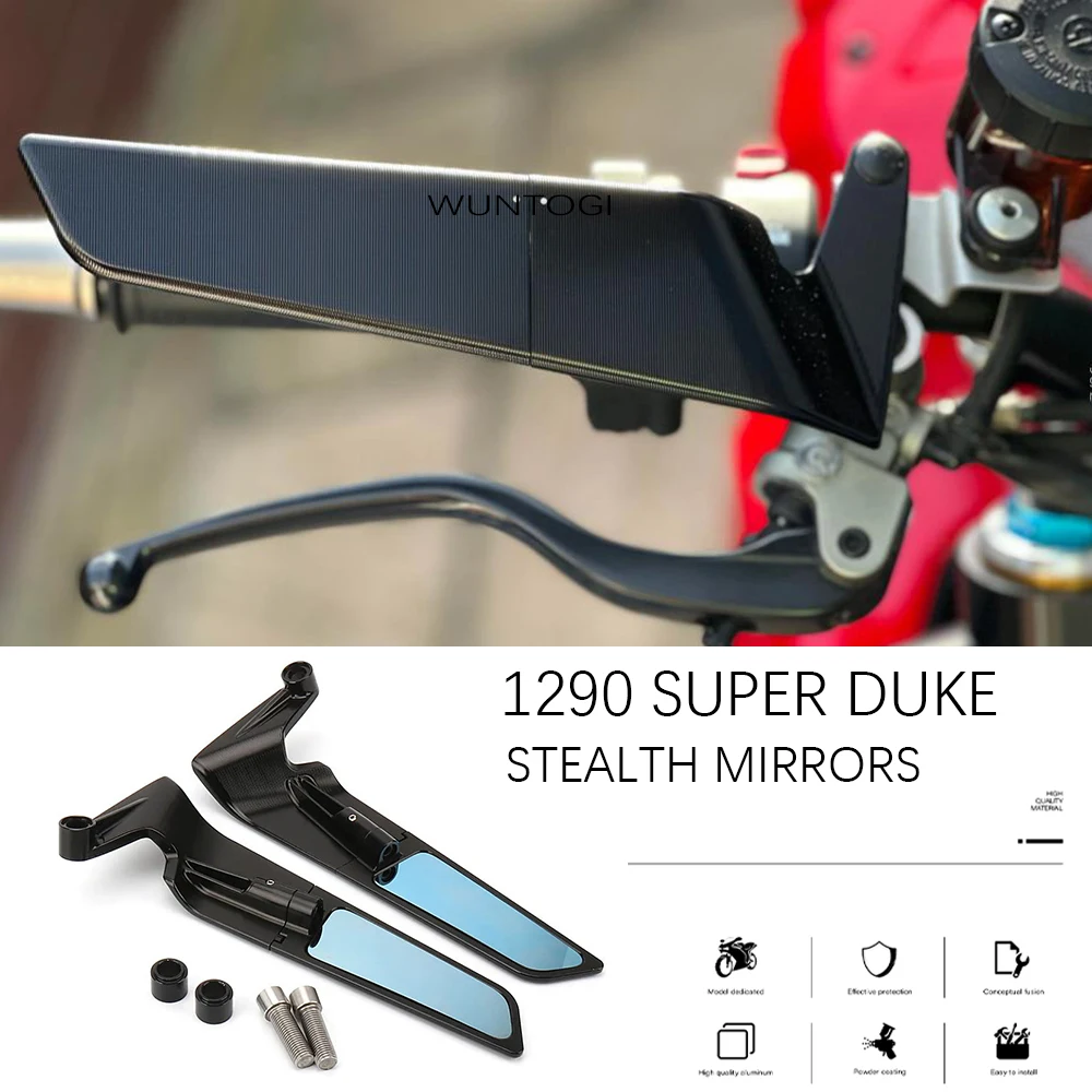

For 1290 Super Duke R 1290 Duke 2022-2023 Rearview Mirror Stealth Sport Winglet Mirror Kits Adjustable Stealth Mirrors
