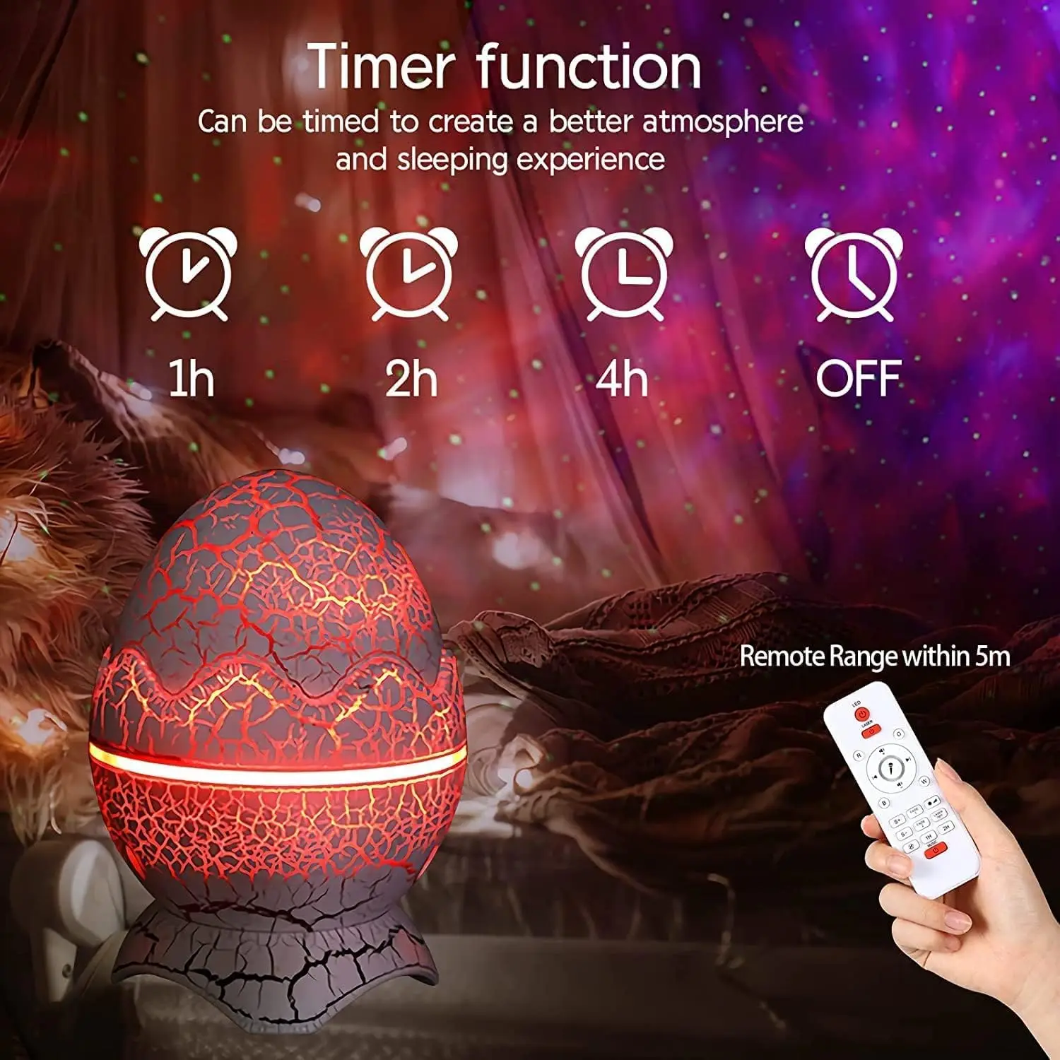 Dinosaur Egg Galaxy Star Projector Starry Light Music Player - AIXIVO product image