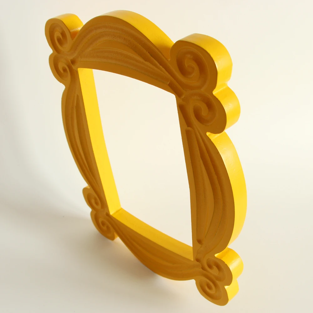 Marco de puerta de la serie de TV Friends hecho a mano, marcos de fotos amarillos de madera, decoración coleccionable para el hogar, regalo magnífico
