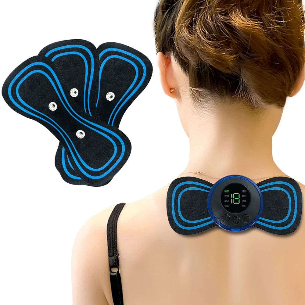 1pc Mini Shoulder Cervical Massage Pads Self Adhesive Electric Neck Massager PU Pulse Stimulator Patches Replacement Accessory