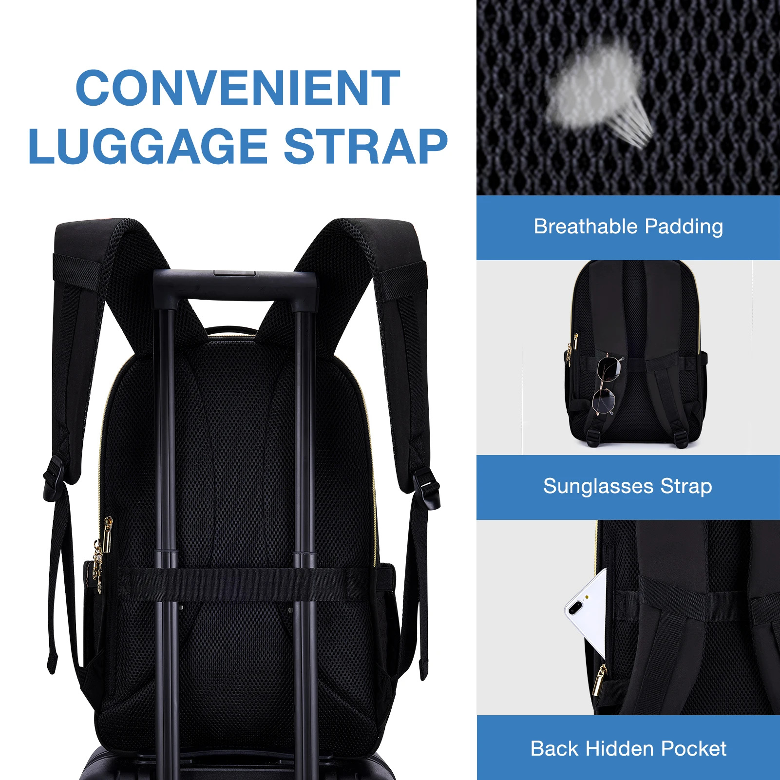 BAGSMART Laptop Backpacks for Women 15.6 inches Notebook Bags School Bag Chargeable for Work School College Travel Business Trip 4