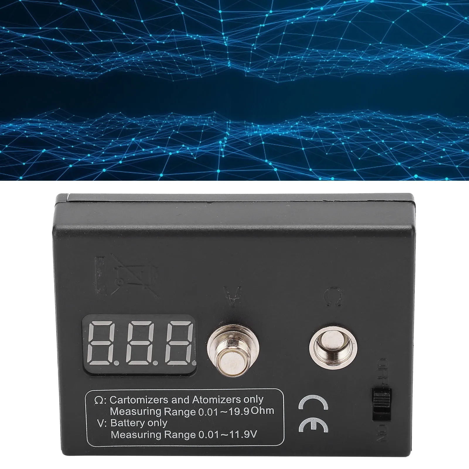 Resistance OHM Meter Measuring Reader Coil Tester Wire DIY Tool Atomizer 3V 0.01-20&Omega;