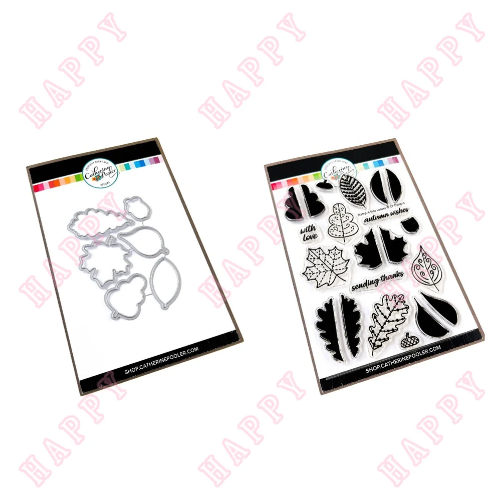 

Metal Cutting Dies Stamps Stamp-a-side Leaves Scrapbooking Diary Decoration Paper Craft Embossing Template DIY Greeting Handmade