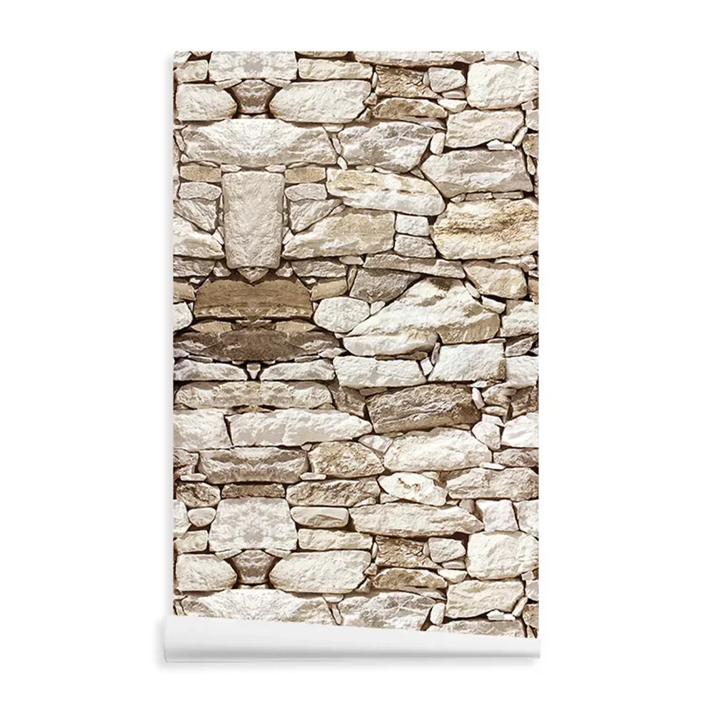 Waterproof 3D Effect Wallpaper Roll Realistic Faux Stone Texture Vinyl PVC Wall Paper Home Decor Easy To Install and Clean 1шт 0 8 мм мини чистый паяльный провод no clean flux tin свинец пайка проволоки roll